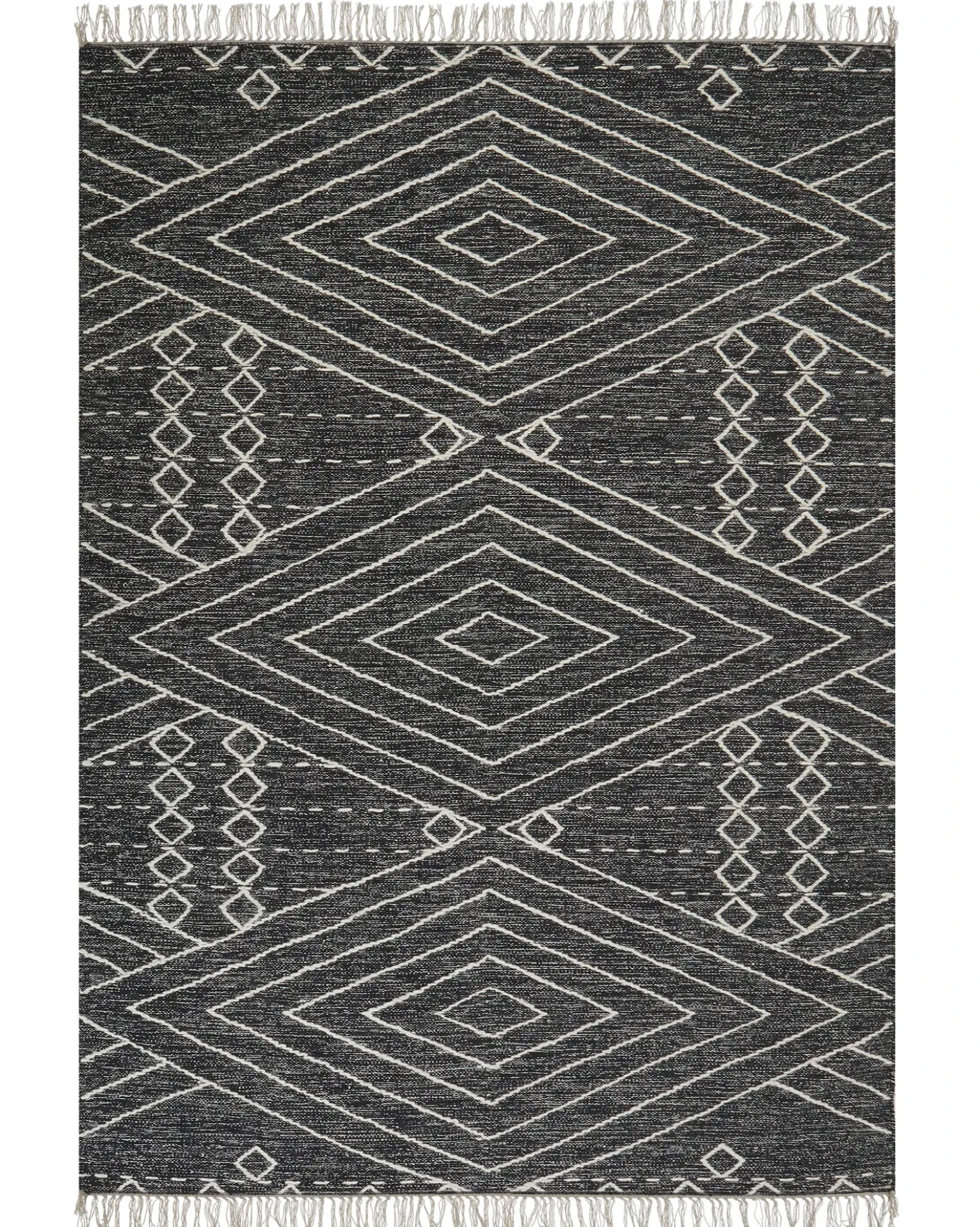 Tappeto KHENIFRA Nero 160 x 230 cm Cotone