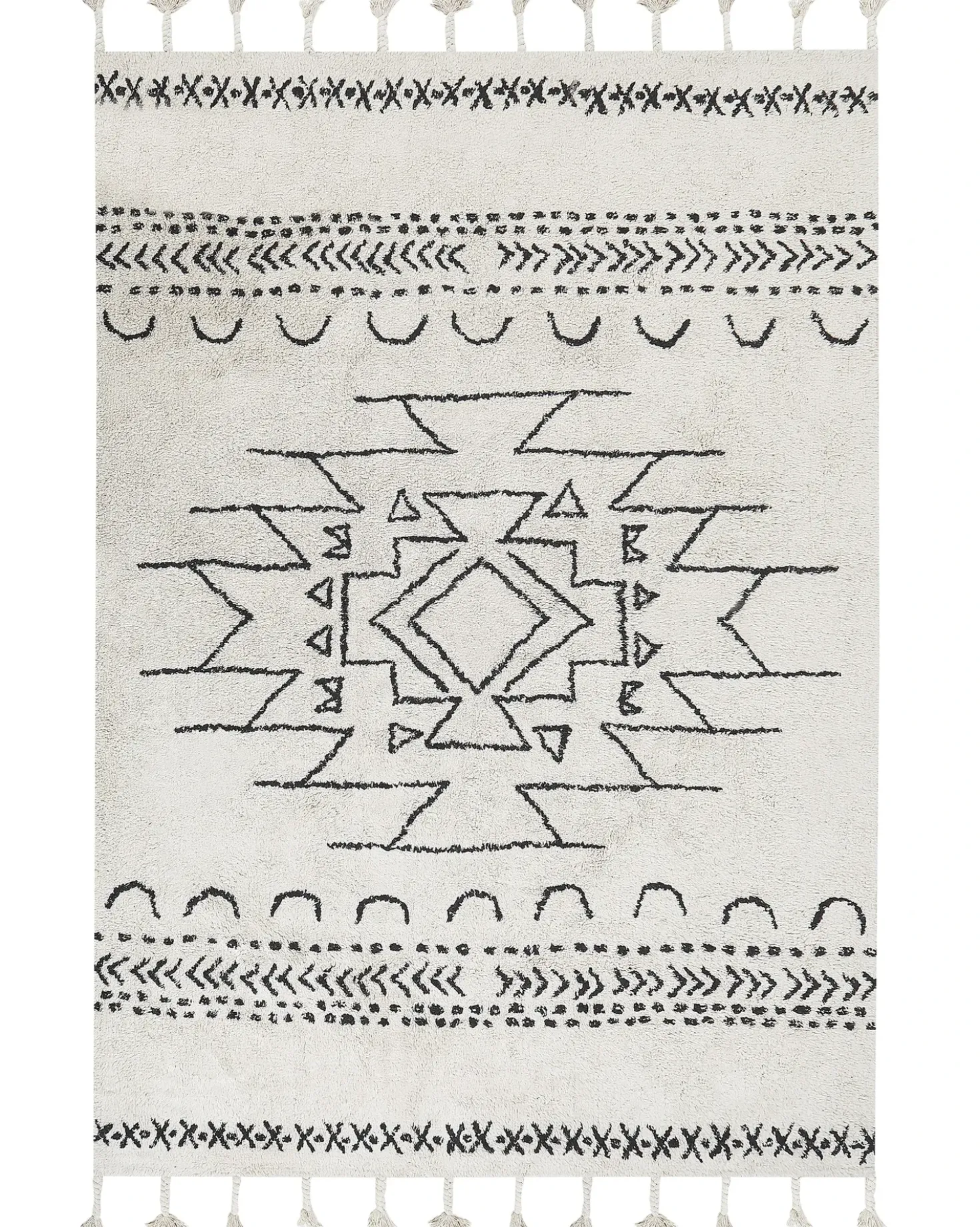 Tappeto KHOURIBGA Bianco sporco 160 x 230 cm Cotone