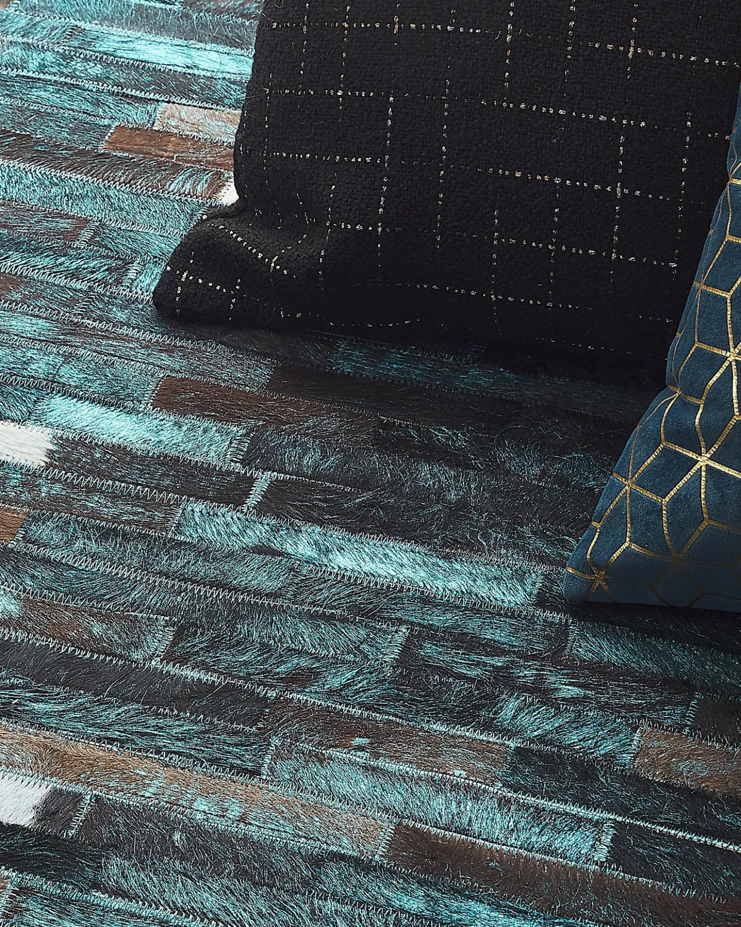 Tappeto KISIR Marrone scuro 160 x 230 cm Pelle naturale