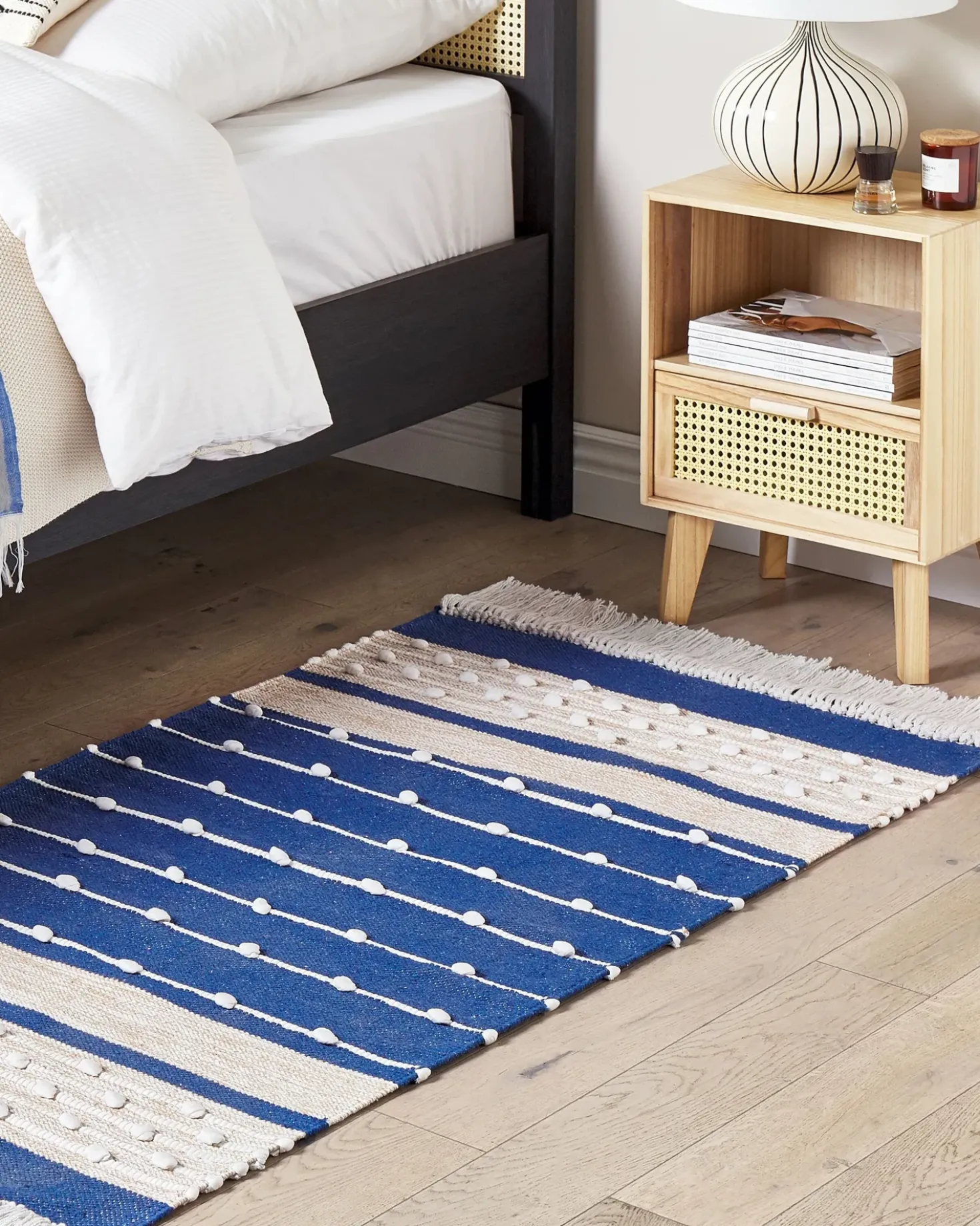 Tappeto KONDHALI Blu 80 x 150 cm Cotone