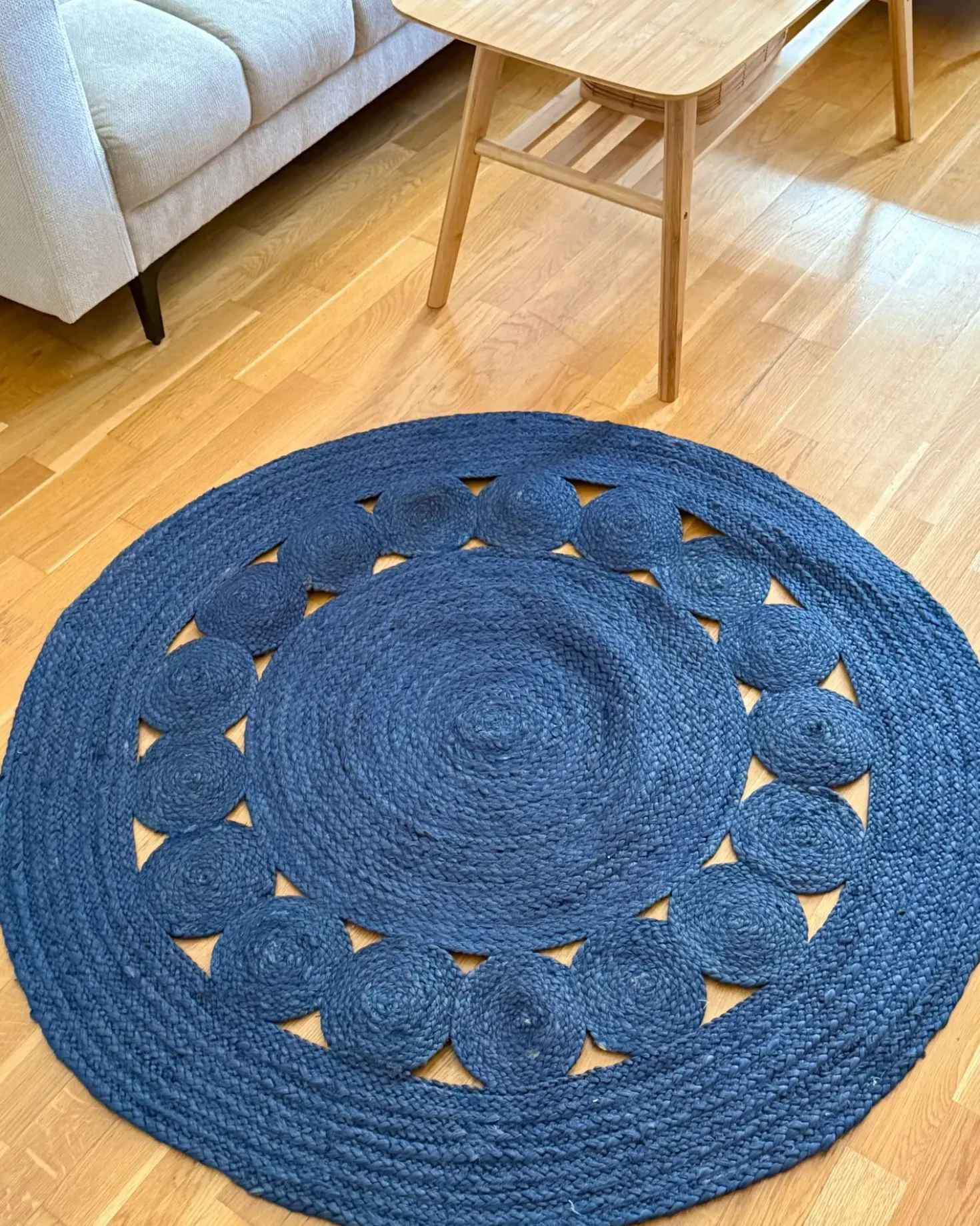 Tappeto KOYUNLU Blu scuro ø 120 cm Iuta