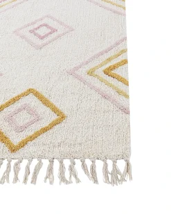 Tappeto LASHE Bianco sporco 140 x 200 cm Cotone