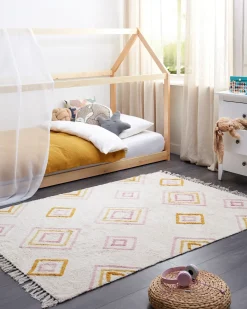 Tappeto LASHE Bianco sporco 140 x 200 cm Cotone