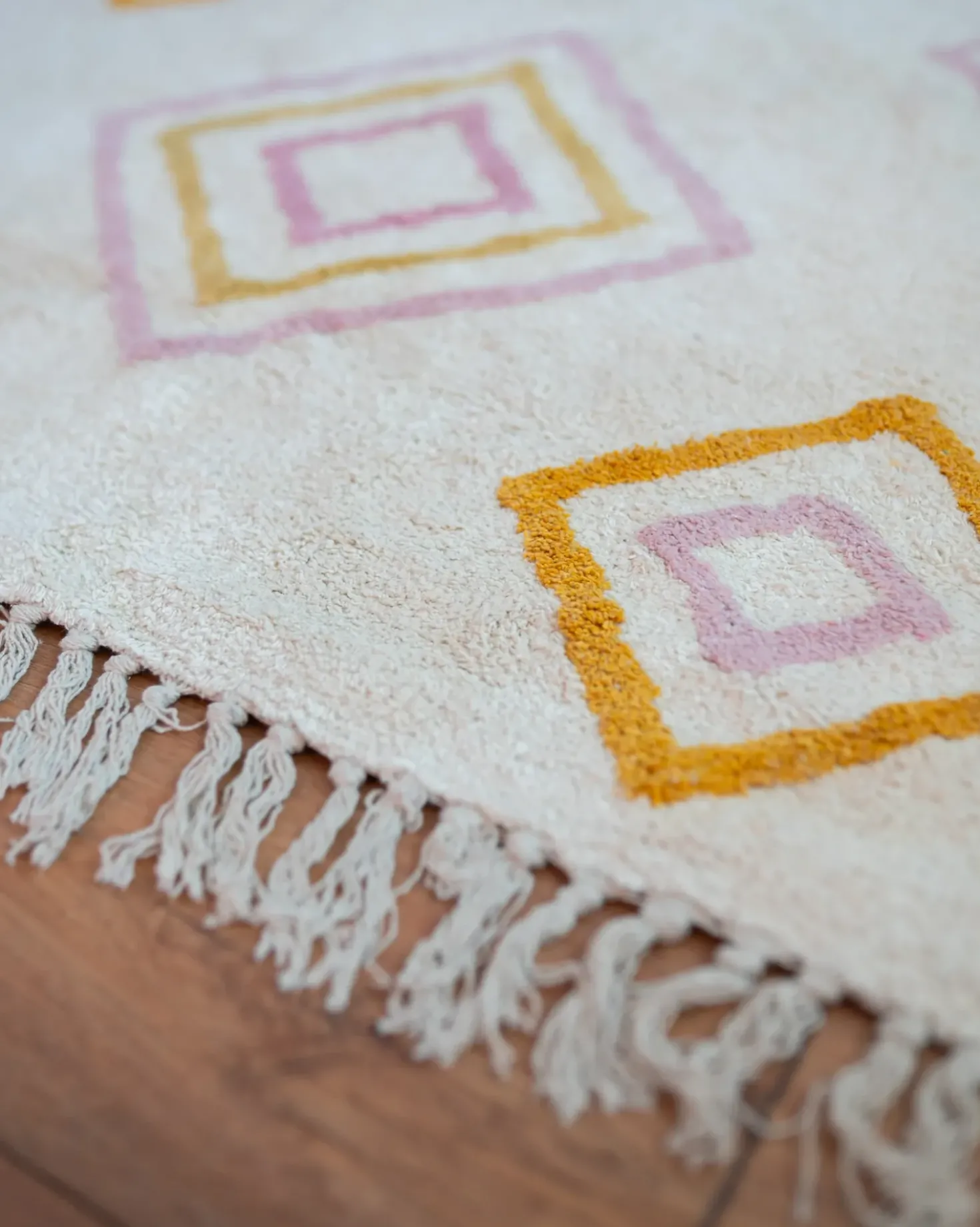 Tappeto LASHE Bianco sporco 140 x 200 cm Cotone