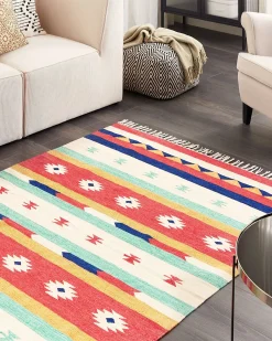 Tappeto MARGARA Multicolore 140 x 200 cm Cotone Kilim