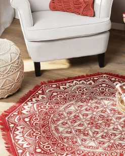 Tappeto MEZITILI Rosso ø 120 cm Cotone