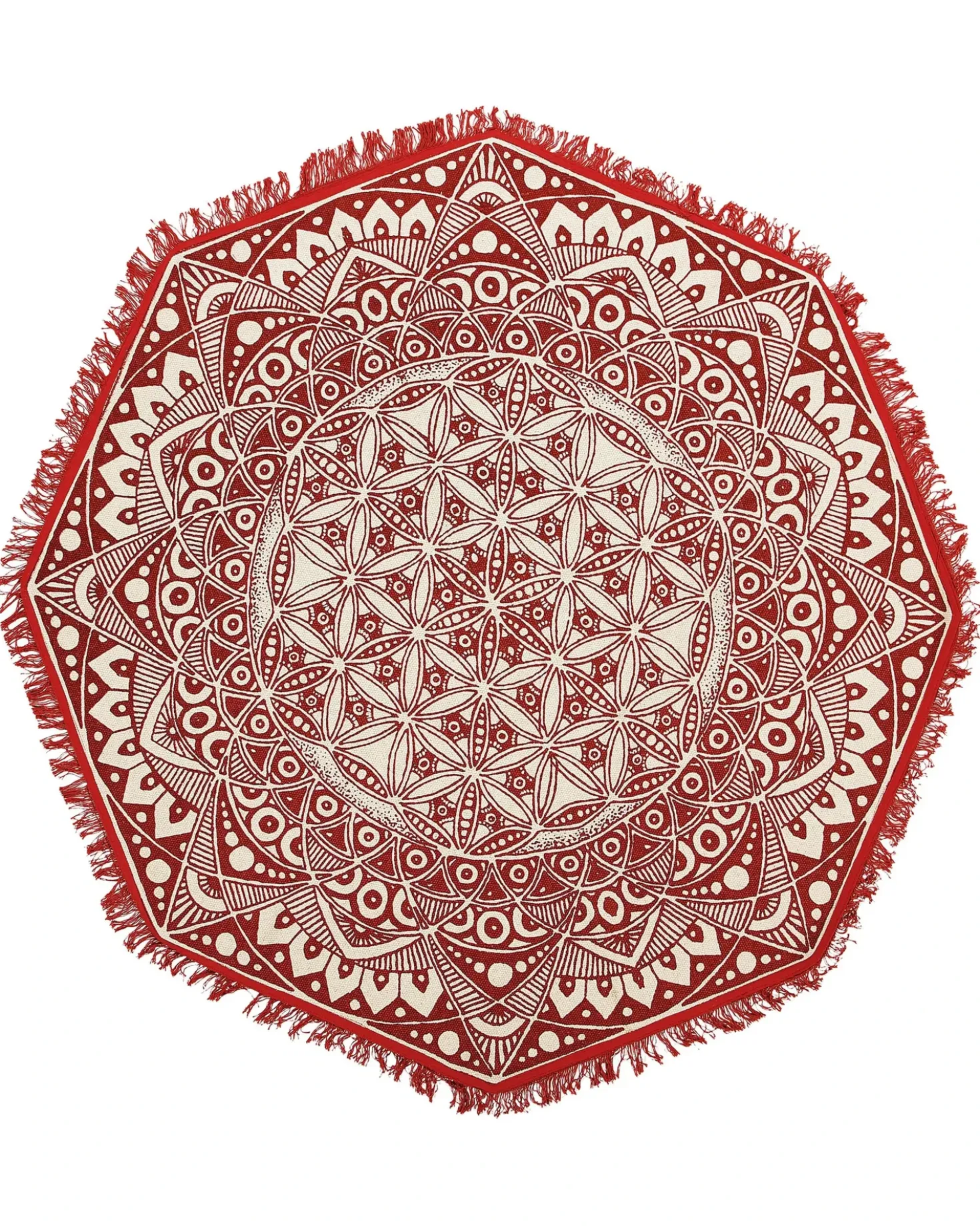 Tappeto MEZITILI Rosso ø 120 cm Cotone