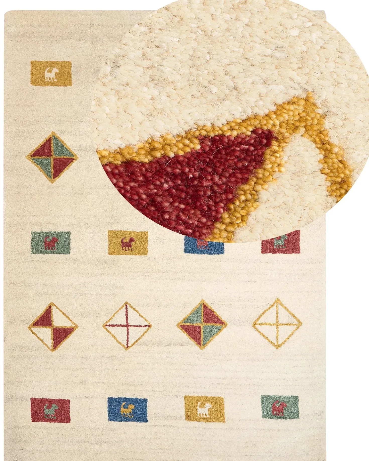 Tappeto MISINLI Beige 160 x 230 cm Lana Persiano