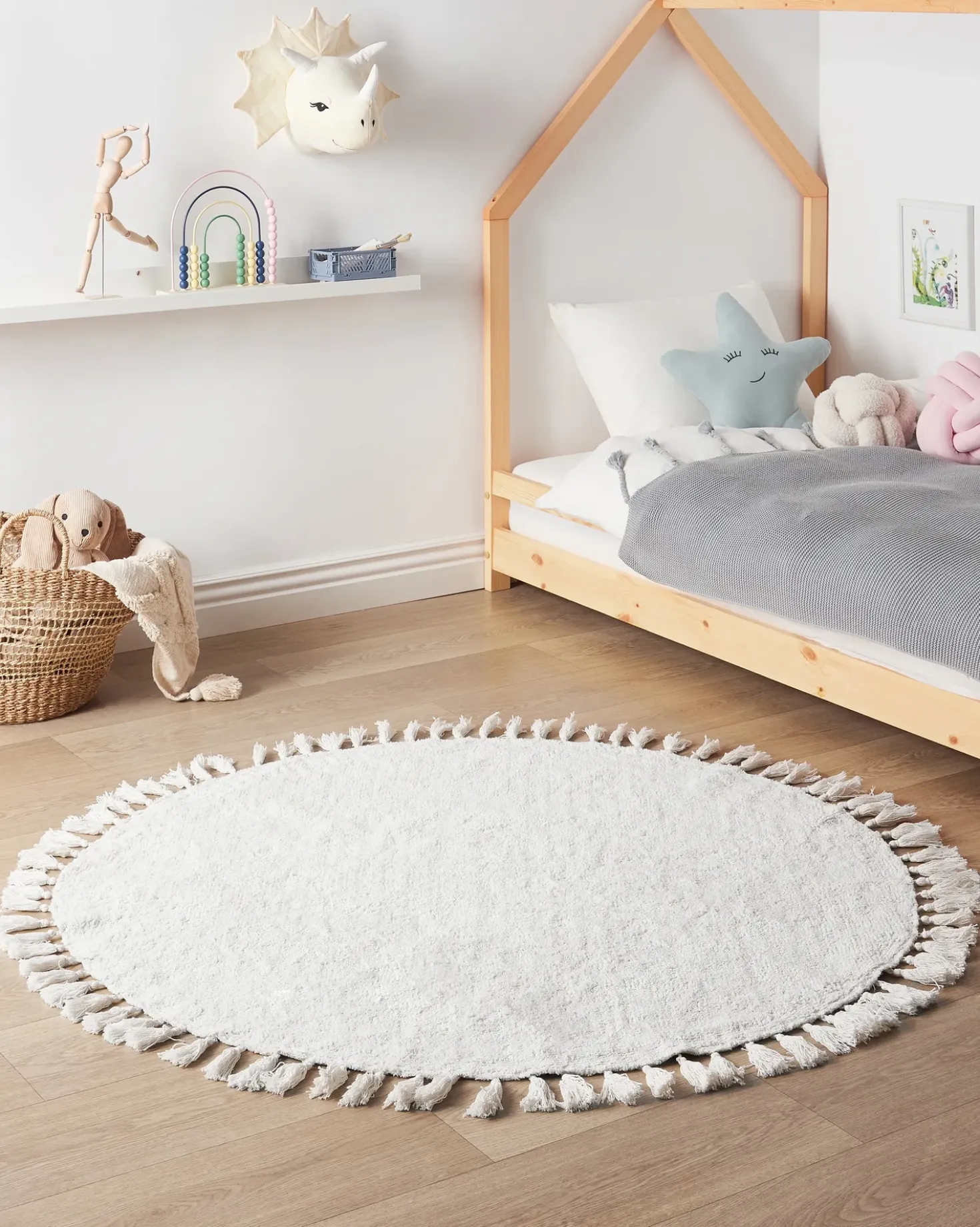 Tappeto MITSOBI Bianco ø 120 cm Cotone
