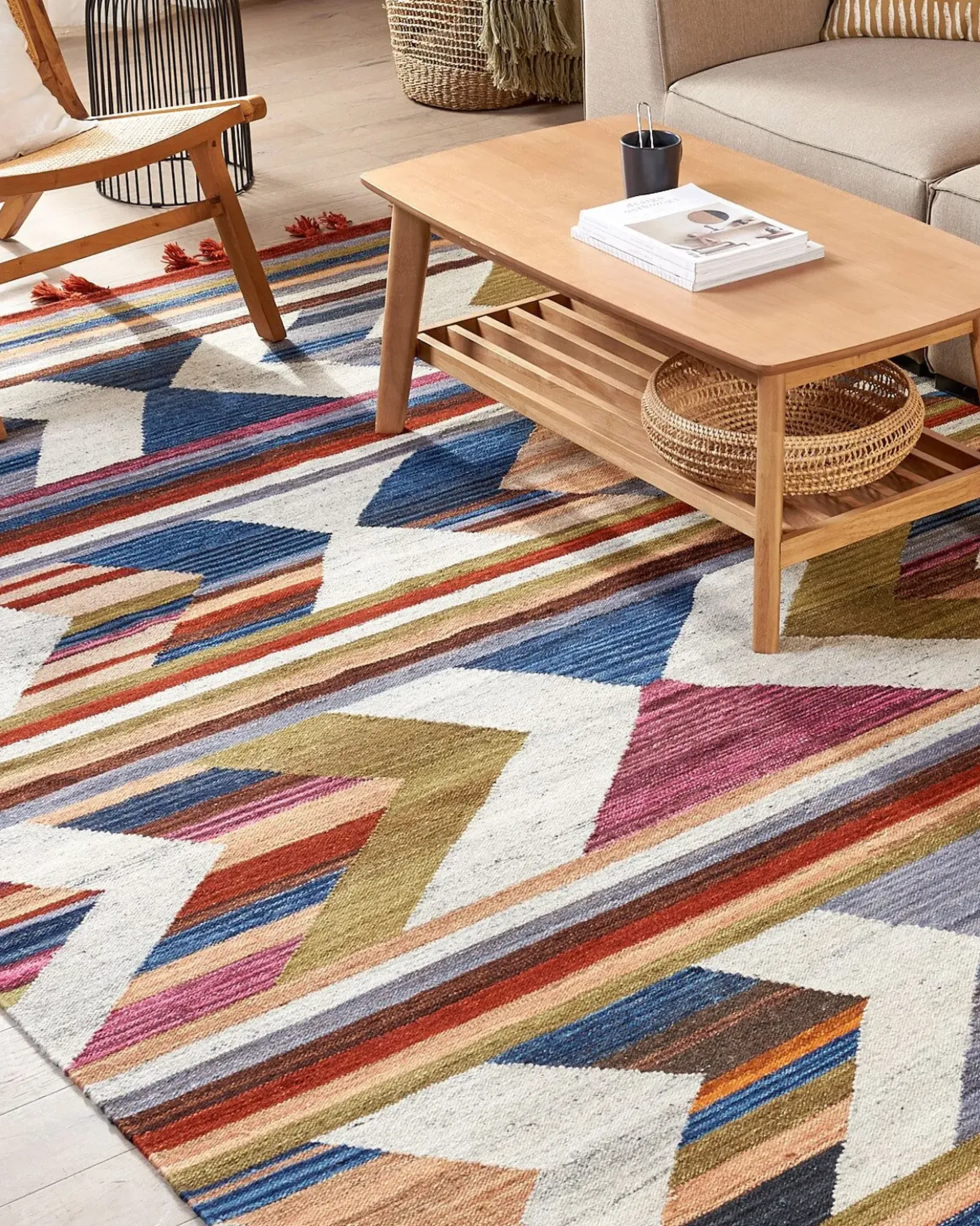 Tappeto MRGASHAT Multicolore 200 x 300 cm Lana Kilim
