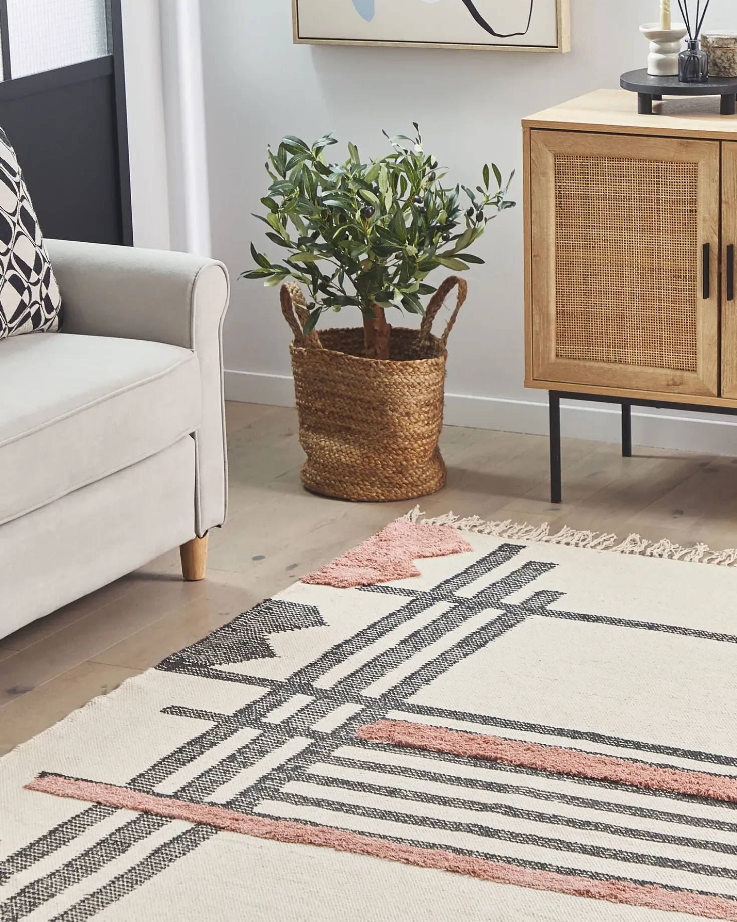 Tappeto MURADIYE Beige 160 x 230 cm Cotone
