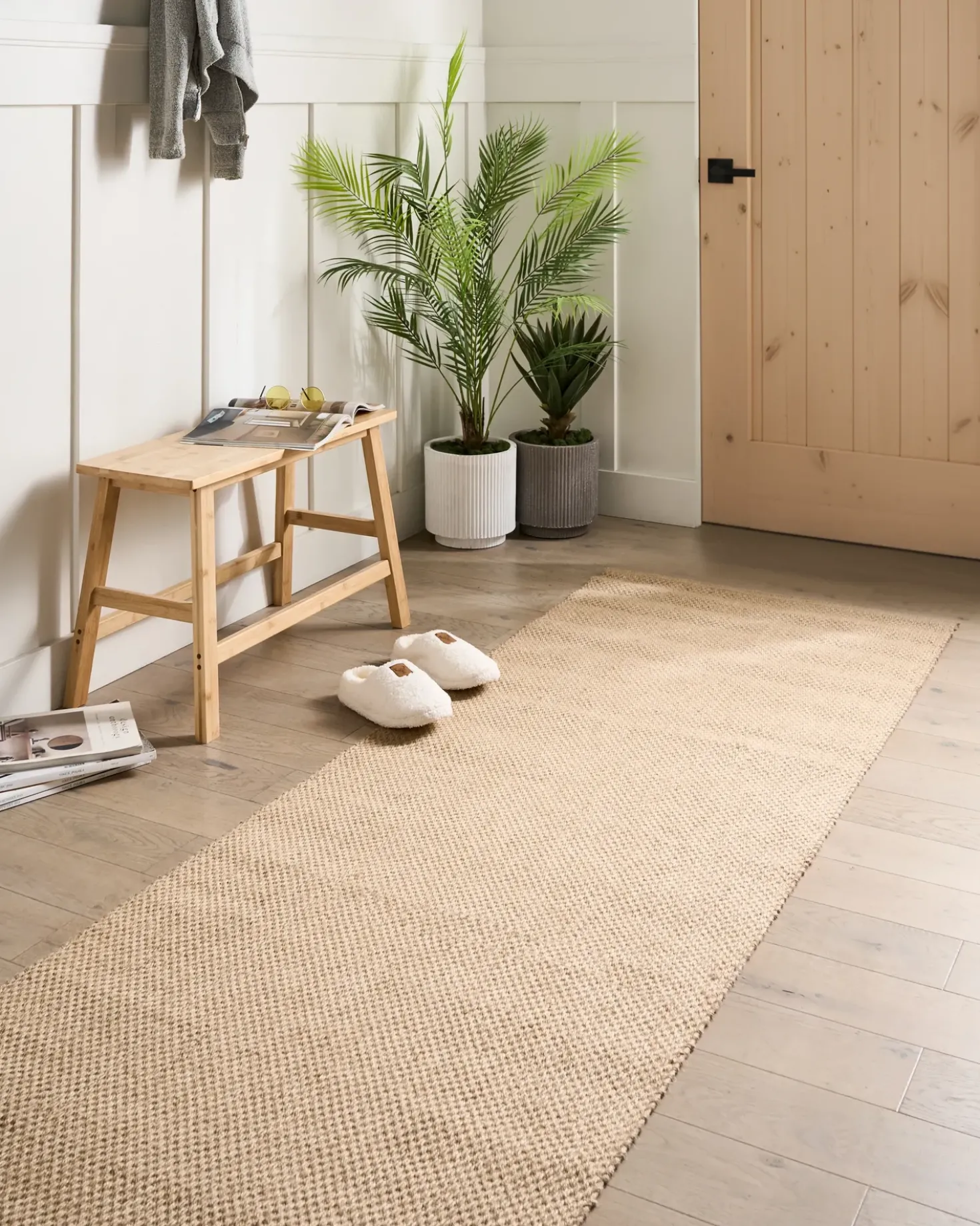Tappeto NANDED Beige chiaro 80 x 300 cm Iuta
