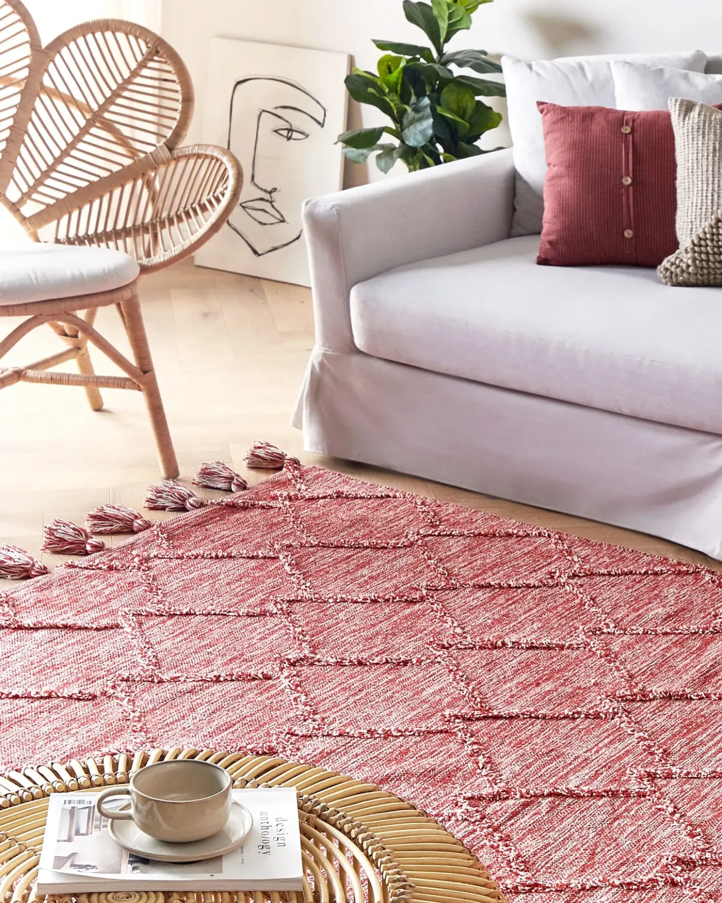 Tappeto NIGDE Rosso 160 x 230 cm Cotone