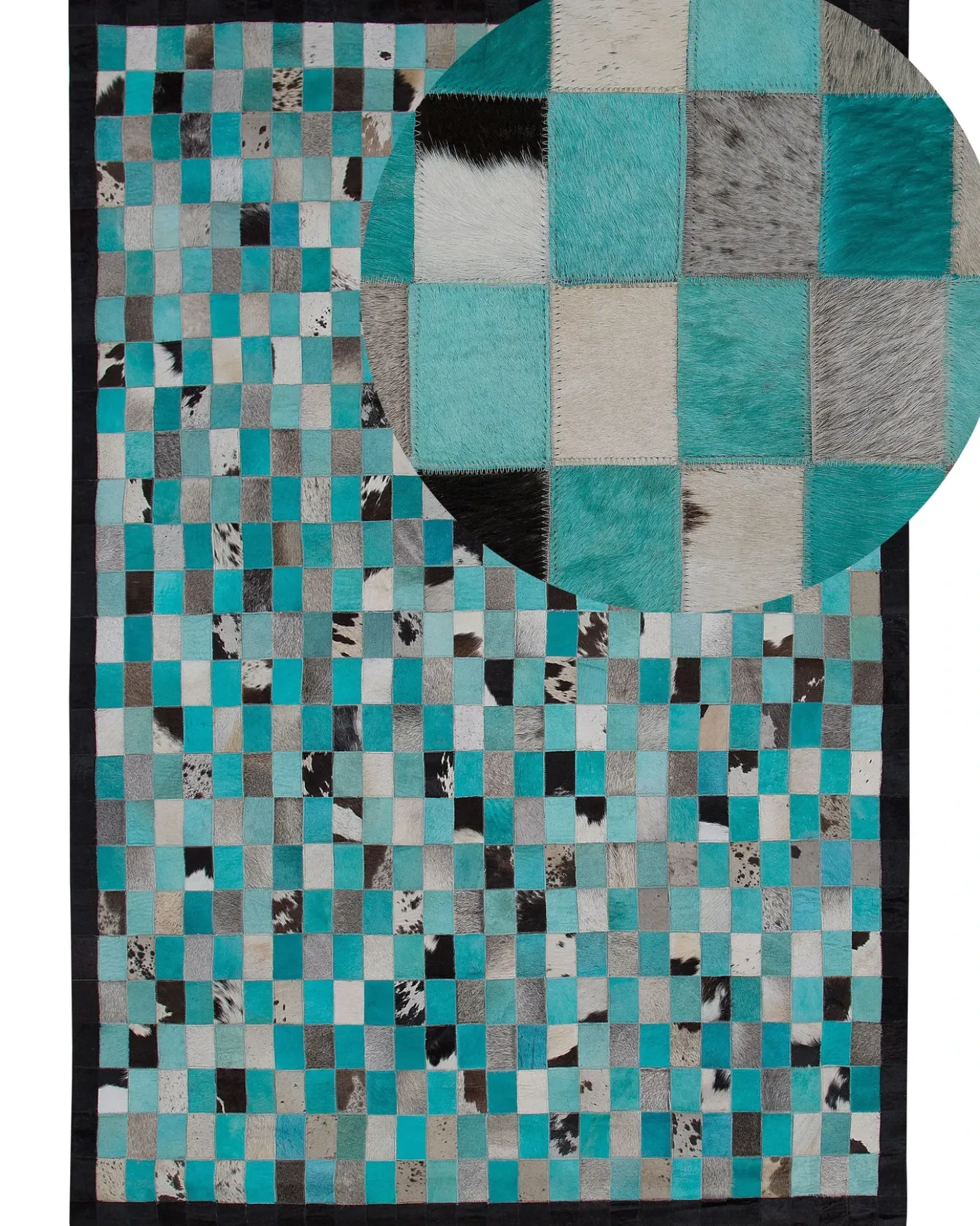 Tappeto NIKFER Turchese 160 x 230 cm Pelle naturale