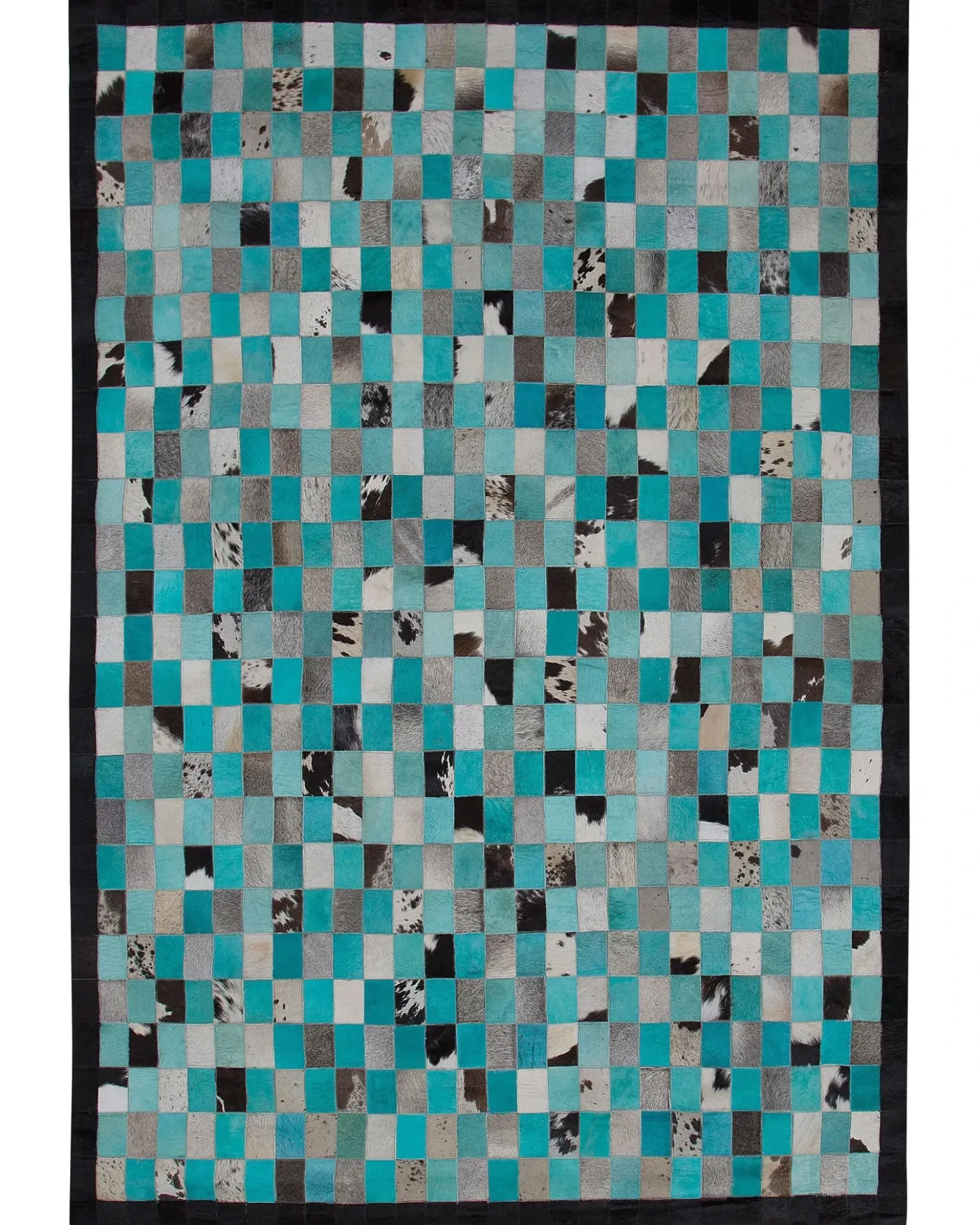Tappeto NIKFER Turchese 160 x 230 cm Pelle naturale