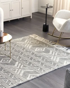Tappeto PAZAR Nero/Bianco 160 x 230 cm Lana