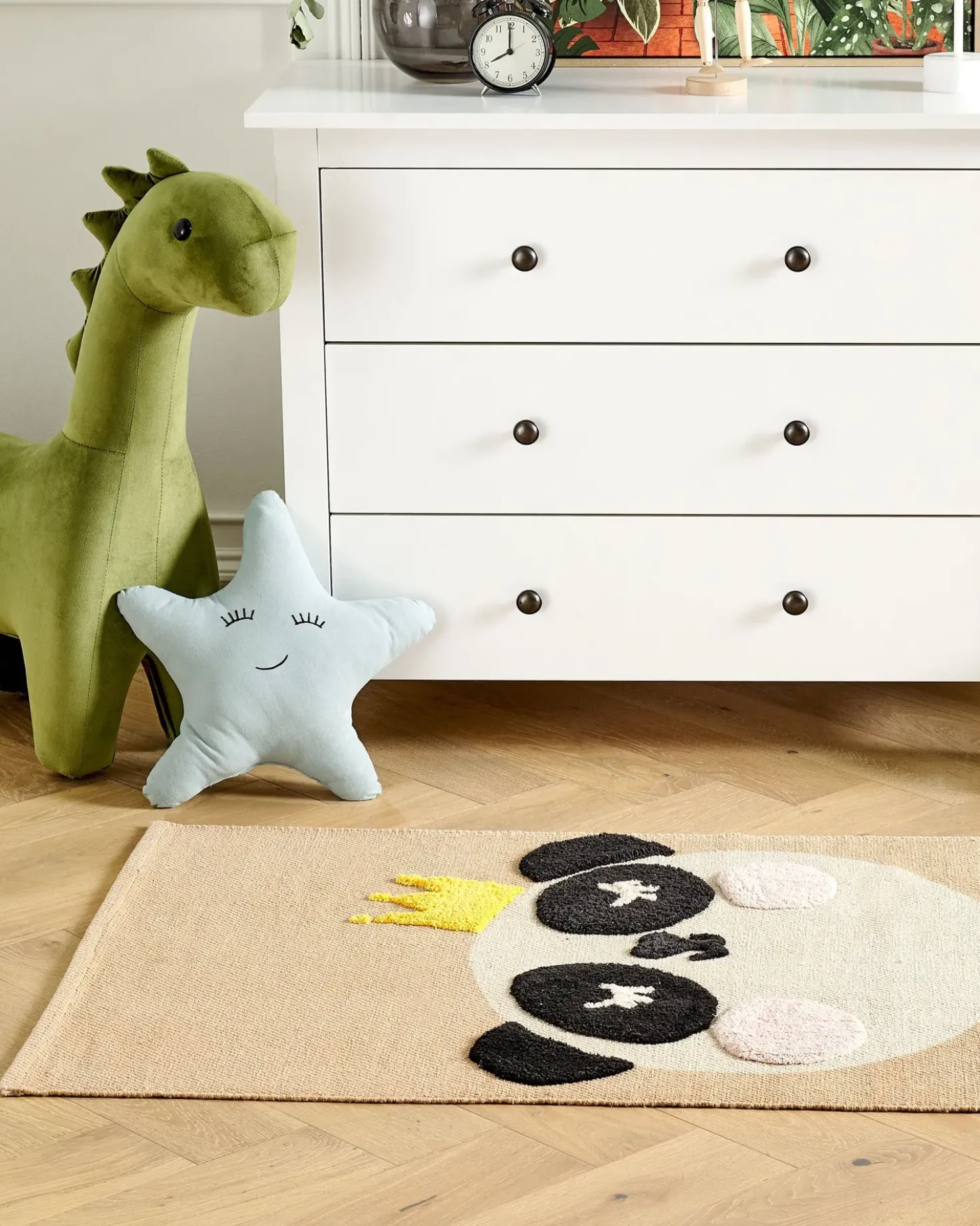 Tappeto per bambini BUNAN Beige 80 x 150 cm Cotone