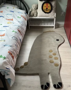 Tappeto per bambini DINO Grigio 100 x 160 cm Lana