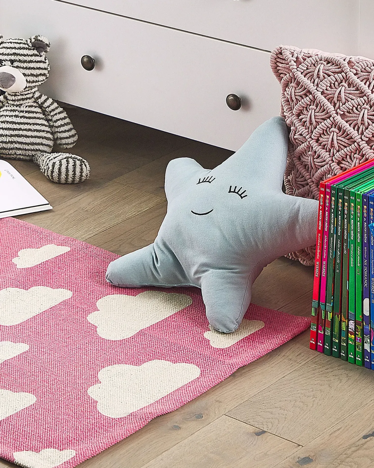 Tappeto per bambini GWALIJAR Rosa 60 x 90 cm Cotone