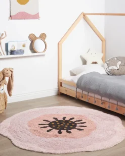 Tappeto per bambini KHARAT Rosa pastello ø 140 cm Cotone