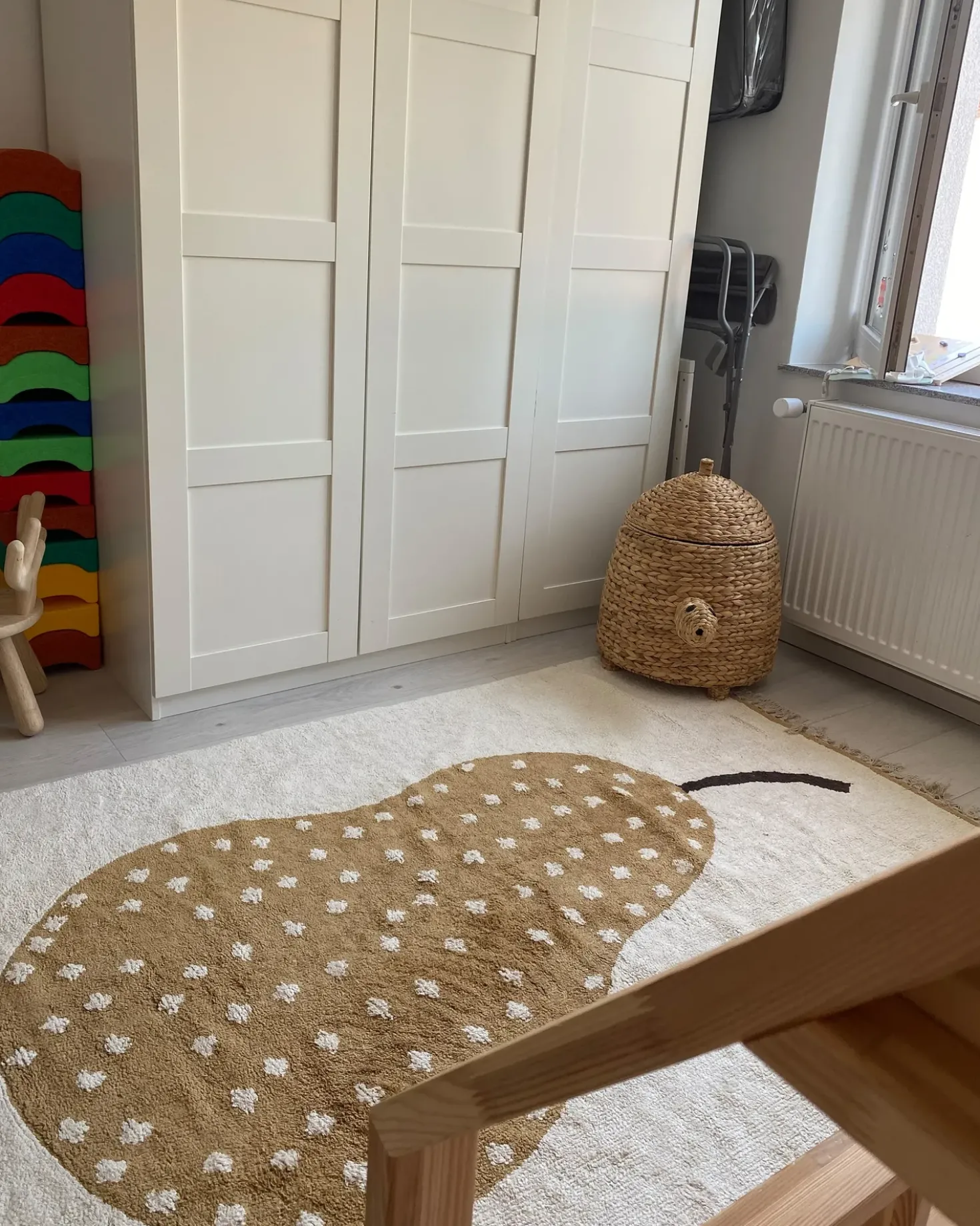 Tappeto per bambini KHIDARI Bianco sporco Senape 140 x 200 cm Cotone