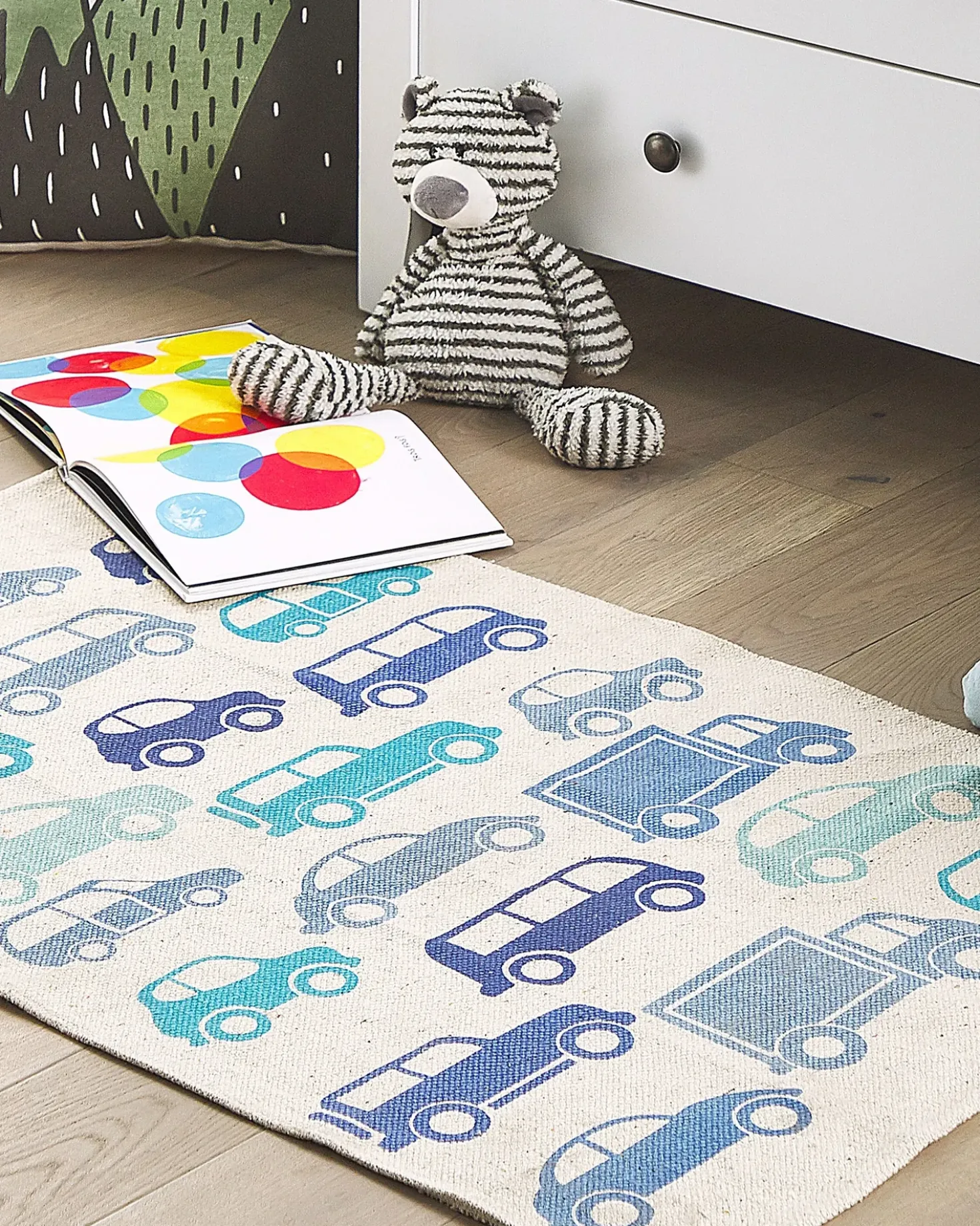 Tappeto per bambini MADURAJ Blu 60 x 90 cm Cotone