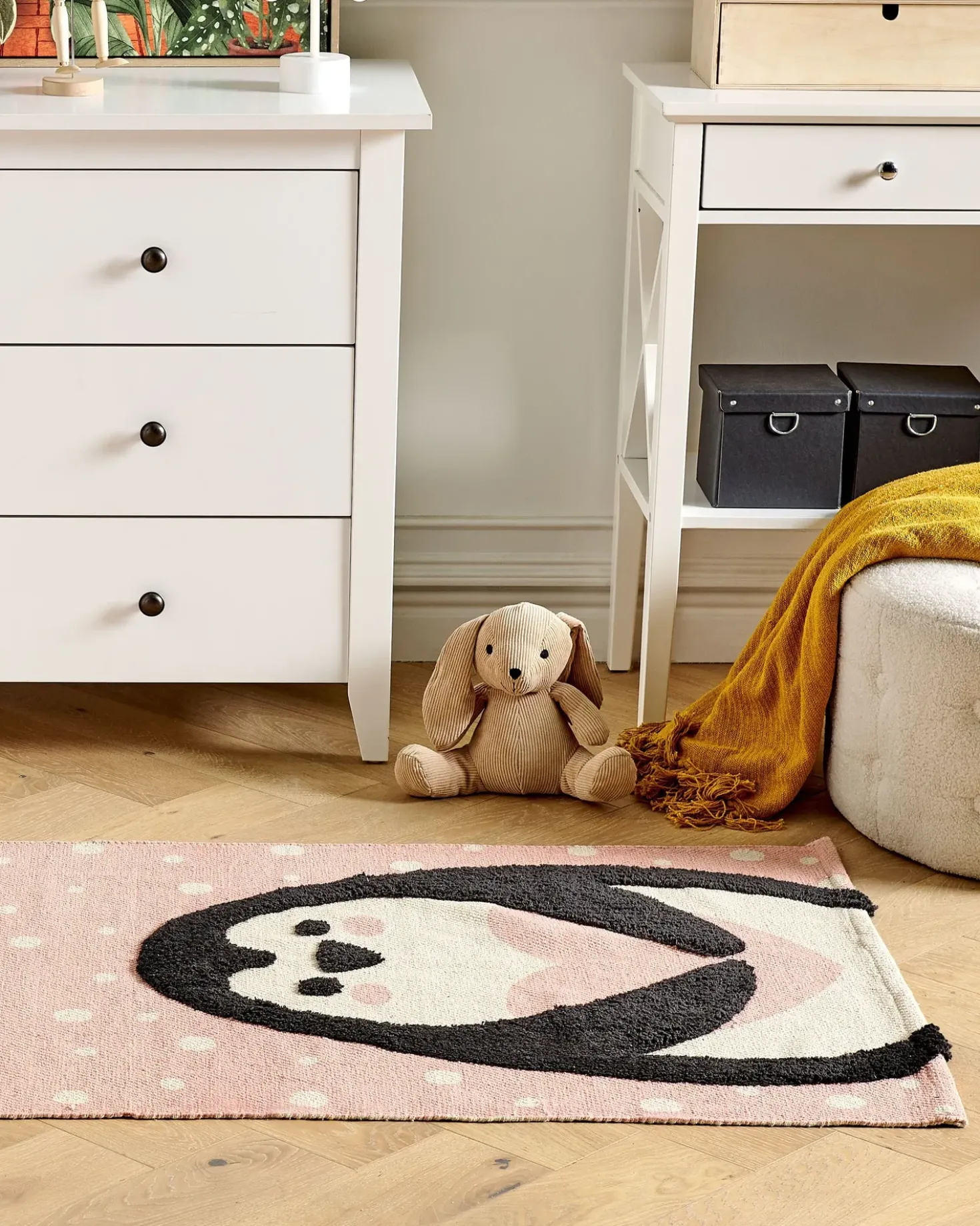 Tappeto per bambini PENGKOL Rosa 80 x 150 cm Cotone