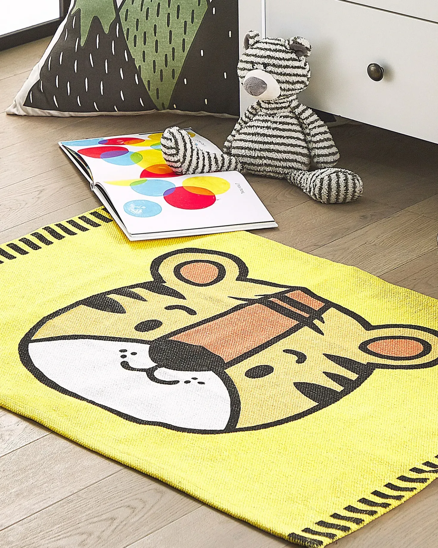 Tappeto per bambini RANCHI Giallo 60 x 90 cm Cotone