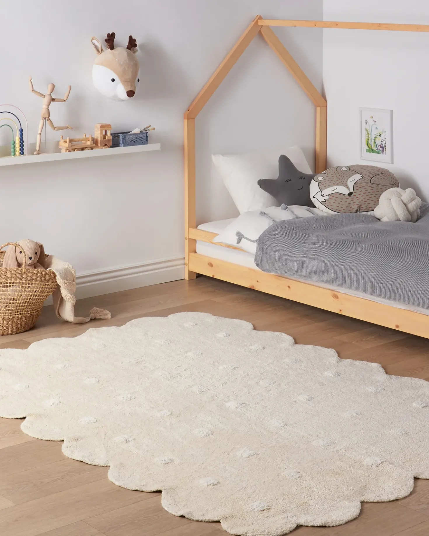 Tappeto per bambini SAREKI Beige 140 x 200 cm Cotone