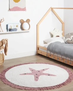 Tappeto per bambini STARS Bianco sporco ø 120 cm Cotone