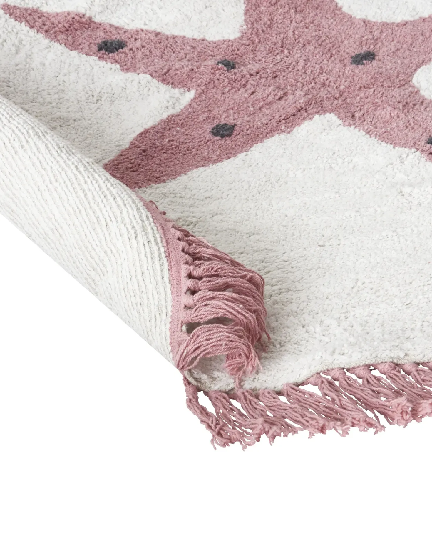 Tappeto per bambini STARS Bianco sporco ø 120 cm Cotone