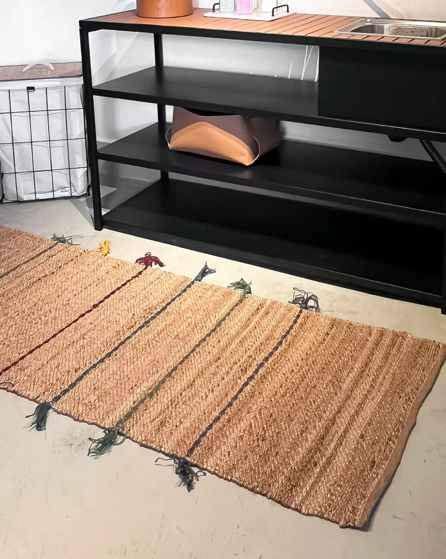 Tappeto per bambini UZUNTA Beige 70 x 200 cm Iuta