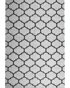 Tappeto per esterni ALADANA Nero/Bianco 140 x 200 cm Reversibile