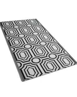 Tappeto per esterni BIDAR Nero 90 x 180 cm Reversibile