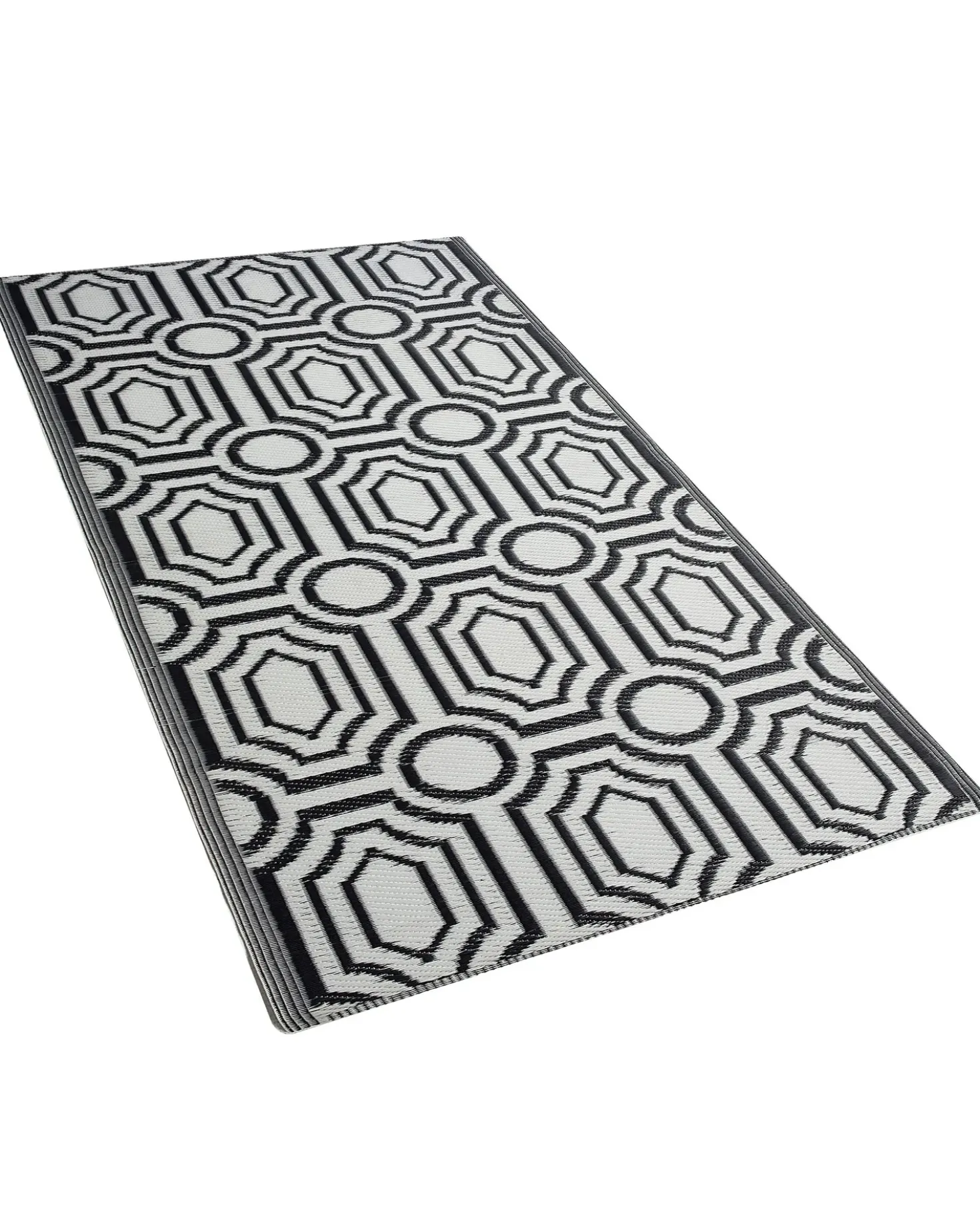 Tappeto per esterni BIDAR Nero 90 x 180 cm Reversibile