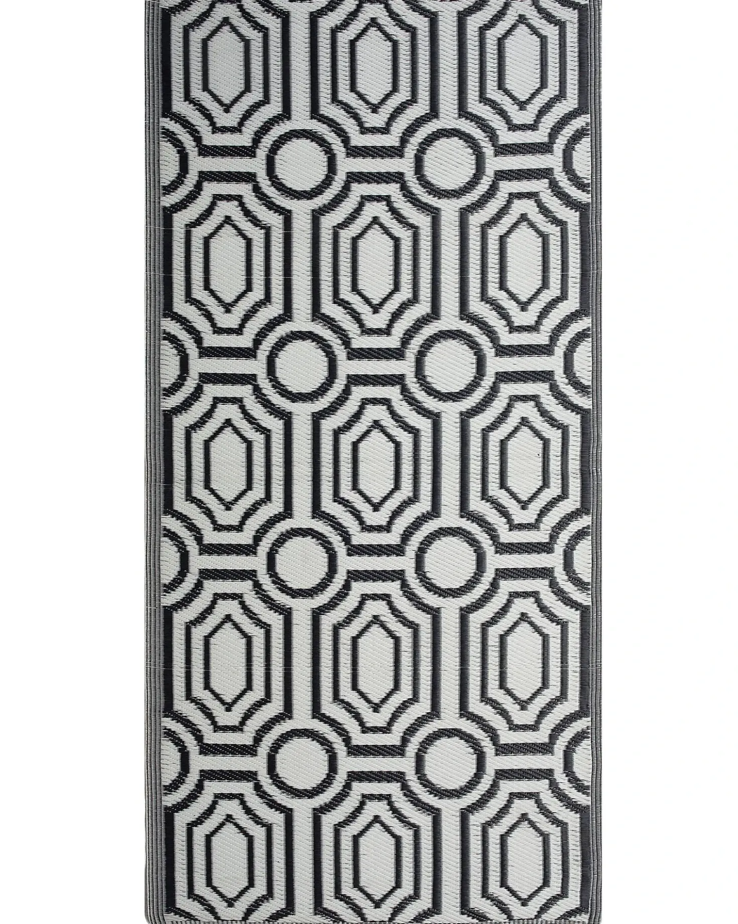 Tappeto per esterni BIDAR Nero 90 x 180 cm Reversibile
