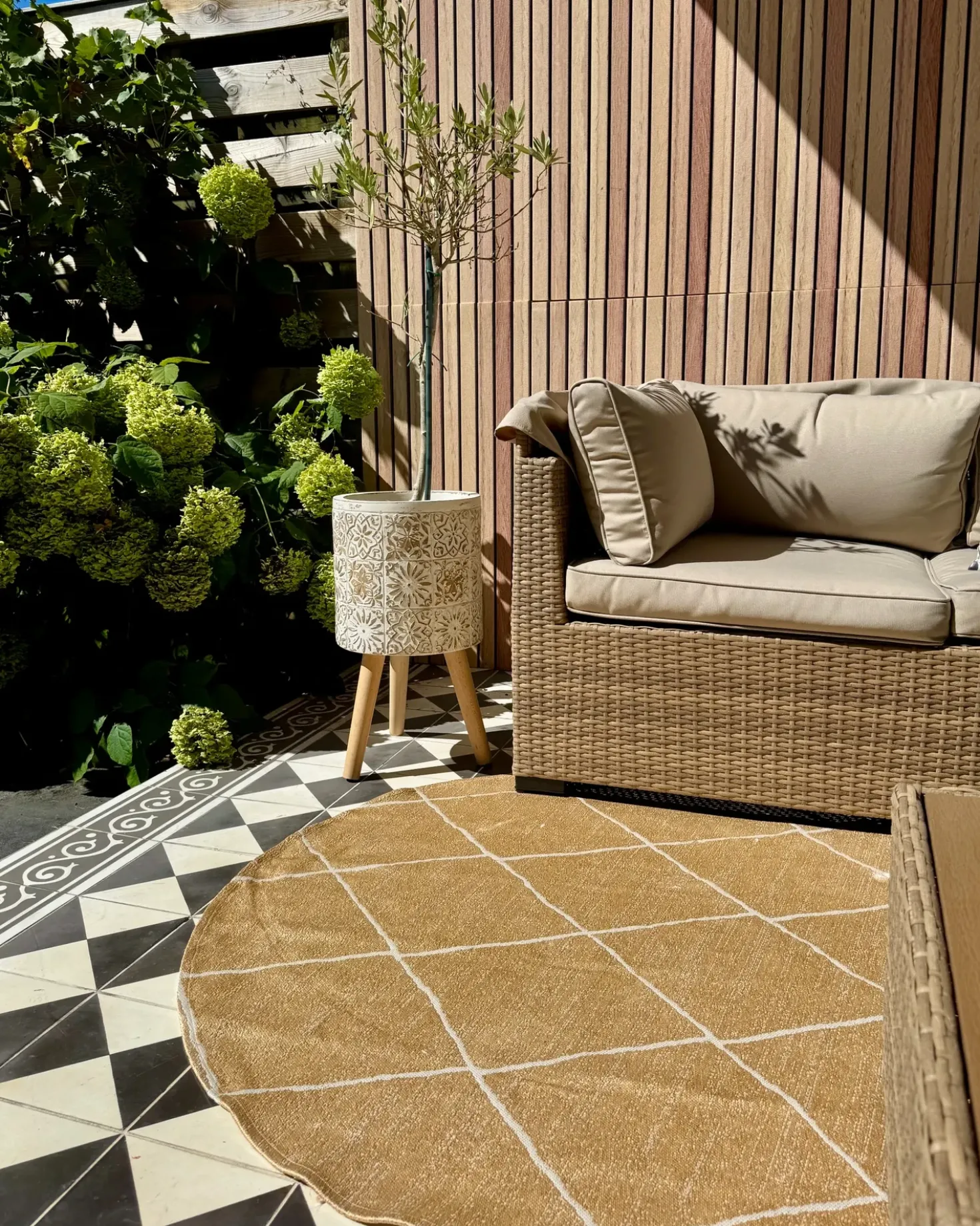 Tappeto per esterni GWALIOR Beige ø 120 cm