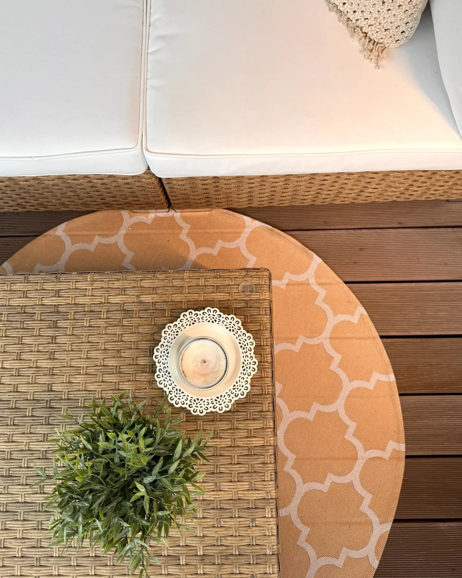 Tappeto per esterni MOSORE Beige ø 120 cm