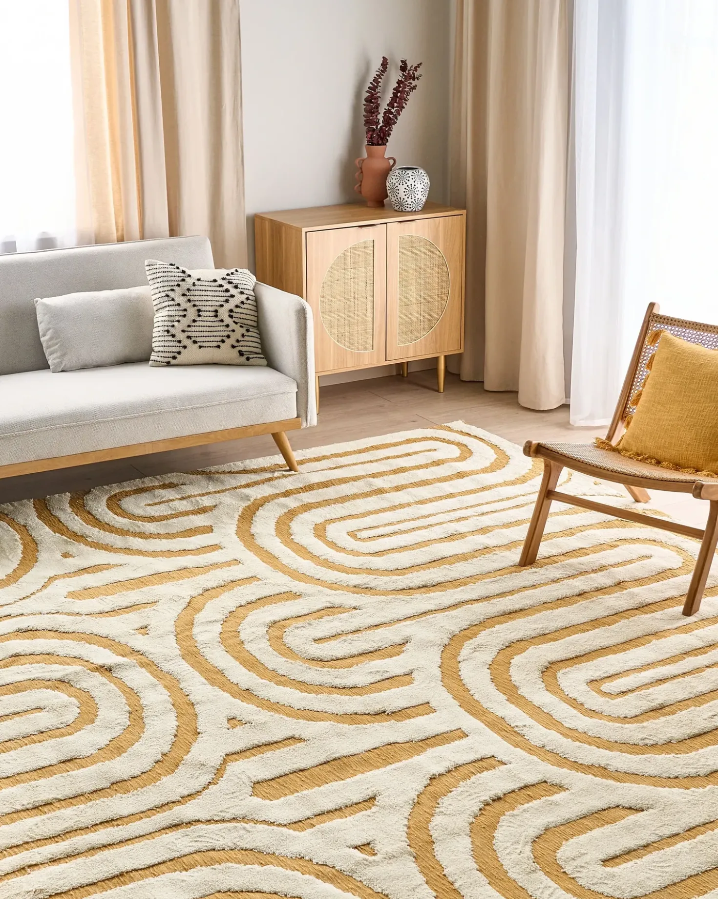 Tappeto PERAI Giallo 300 x 400 cm Cotone