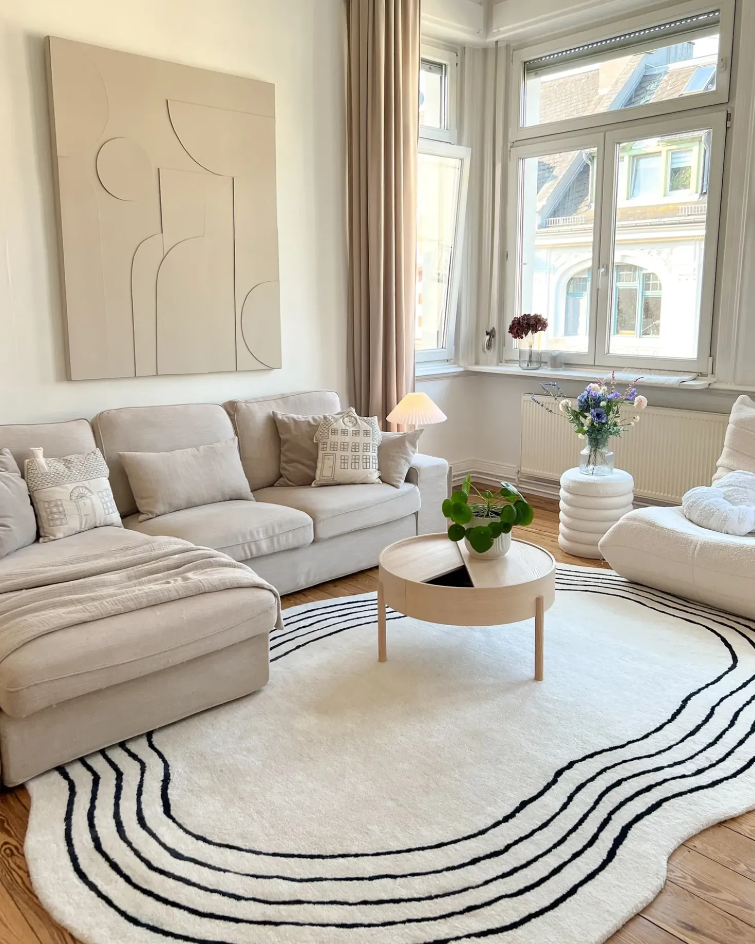 Tappeto RAMZAN Beige 200 x 300 cm Viscosa
