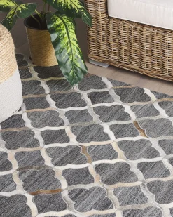 Tappeto ROLUNAY Grigio scuro 160 x 230 cm Pelle naturale