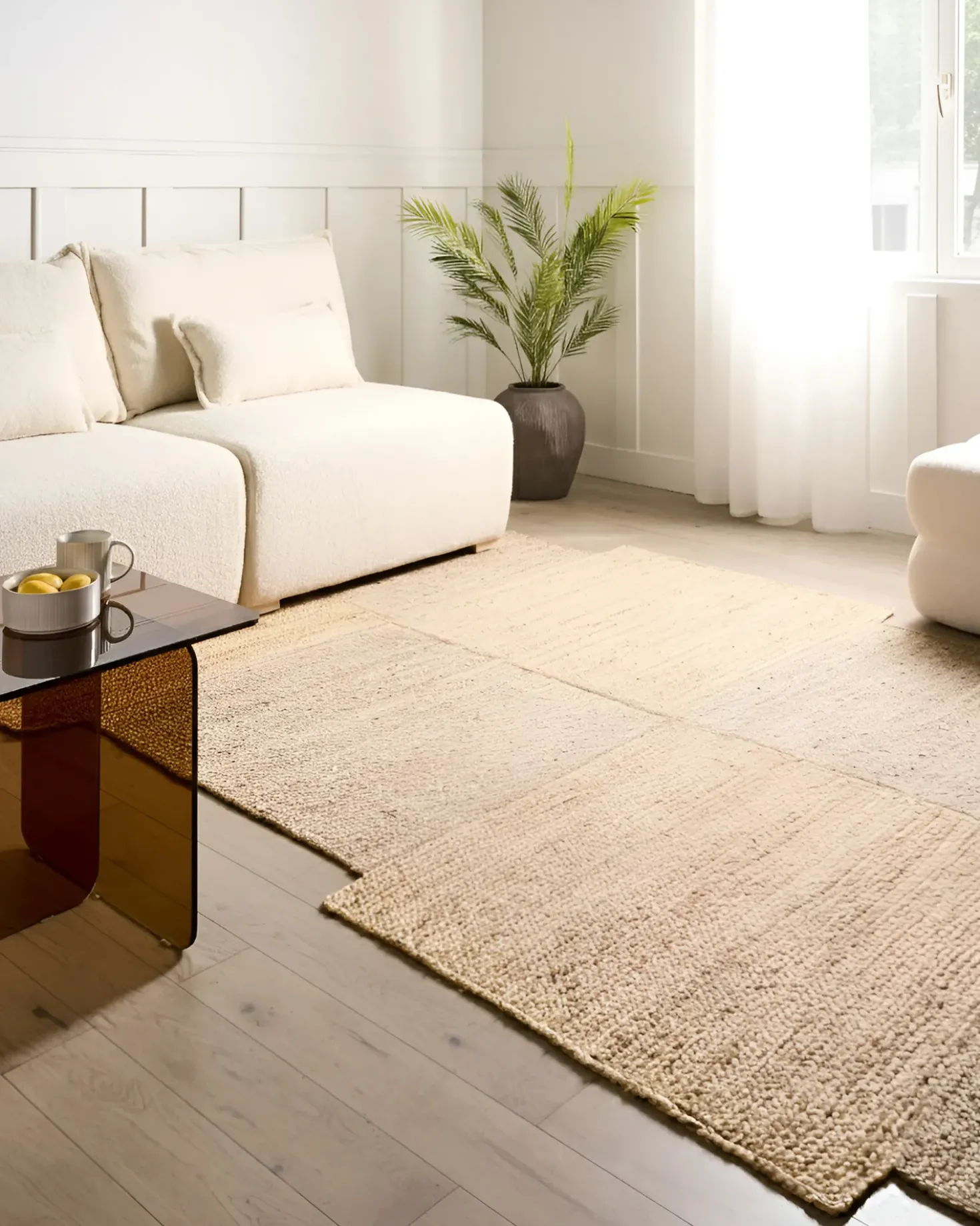Tappeto SANGLI Beige 200 x 300 cm Iuta
