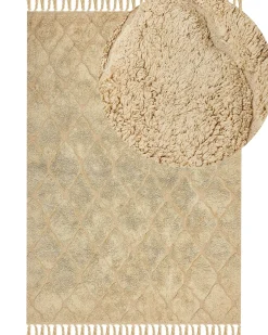 Tappeto SANLIURFA Beige sabbia 160 x 230 cm Cotone