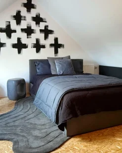 Tappeto SATNA Grigio scuro 160 x 230 cm Lana