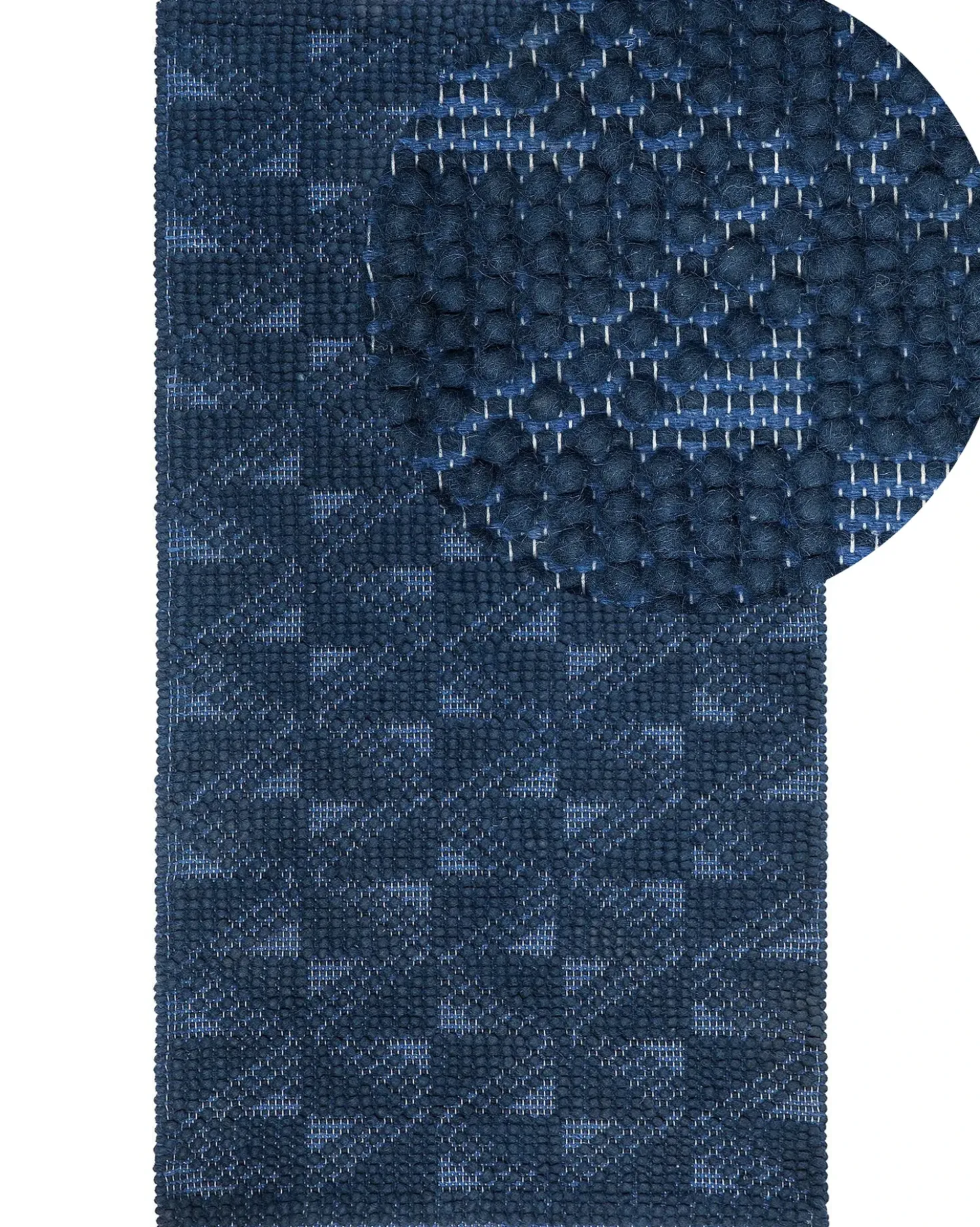Tappeto SAVRAN Blu marino 80 x 150 cm Lana