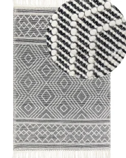 Tappeto SAVUCA Nero 160 x 230 cm Lana