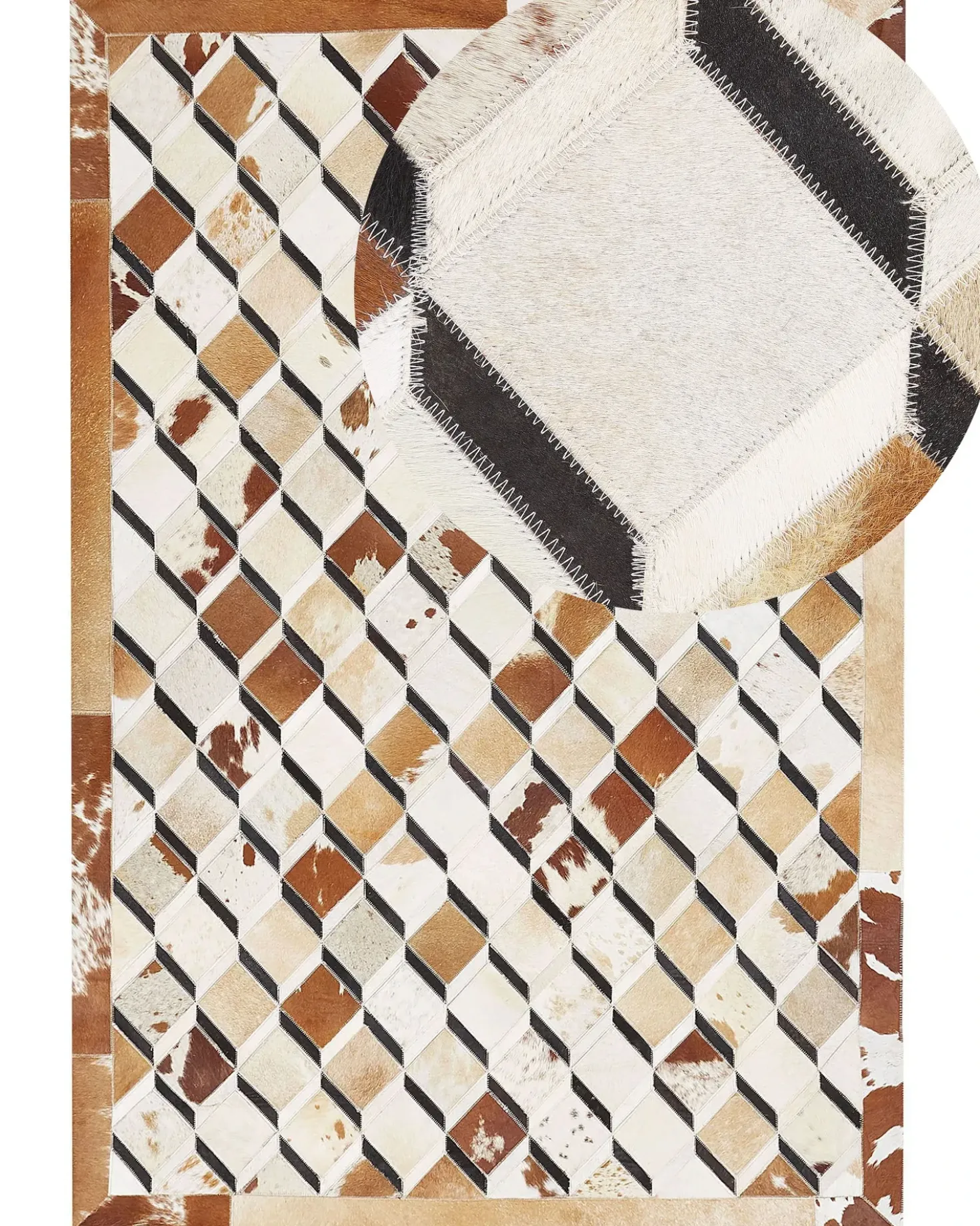 Tappeto SERINOVA Marrone 160 x 230 cm Pelle naturale