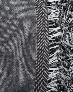 Tappeto Shaggy CIDE Nero/Bianco ø 140 cm