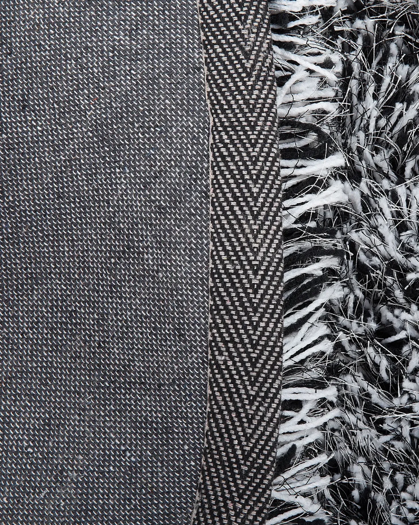 Tappeto Shaggy CIDE Nero/Bianco ø 140 cm