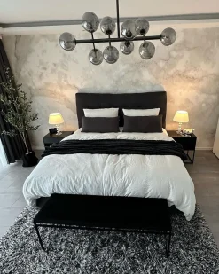 Tappeto Shaggy CIDE Nero/Bianco 160 x 230 cm